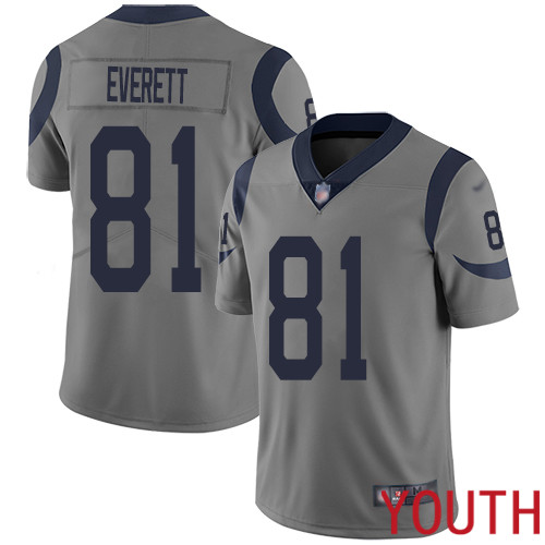Los Angeles Rams Limited Gray Youth Gerald Everett Jersey NFL Football #81 Inverted Legend